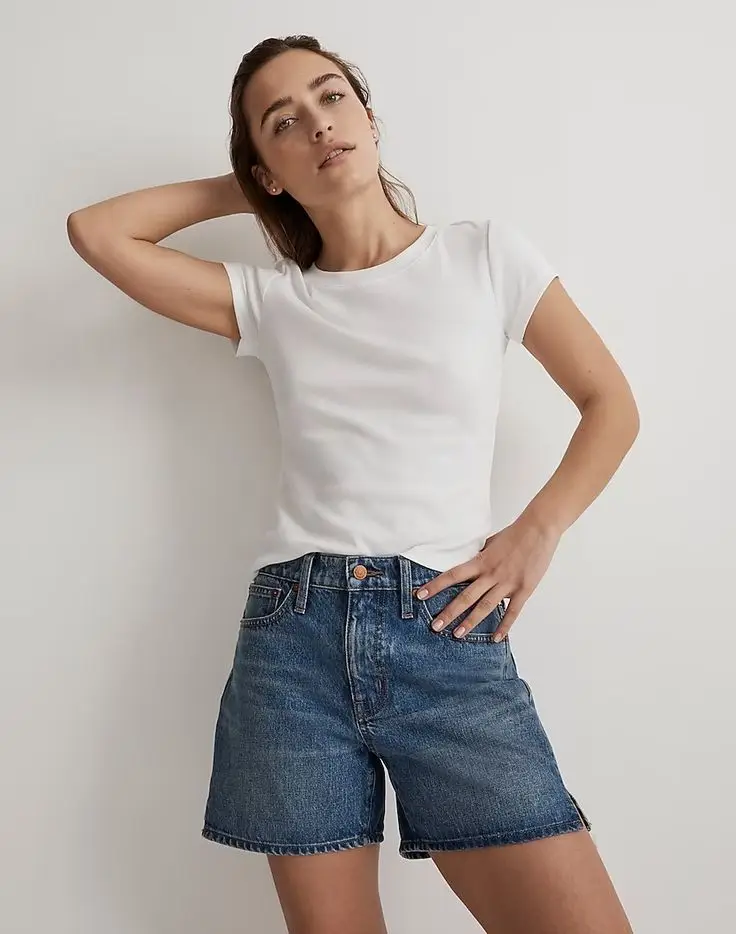 Relaxed Mid-Length Denim Shorts